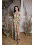 Maxi šaty s viacerými spôsobmi viazania - farebný kvetinkový vzor