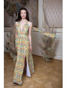 Maxi šaty s viacerými spôsobmi viazania - farebný kvetinkový vzor