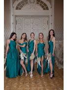 Na boku nariasené, bodycon  maxi šaty - zelené