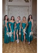 Na boku nariasené, bodycon  maxi šaty - zelené