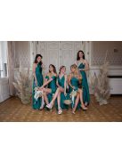 Obtiahnuté maxi šaty so srdiečkovým výstrihom - zelená 