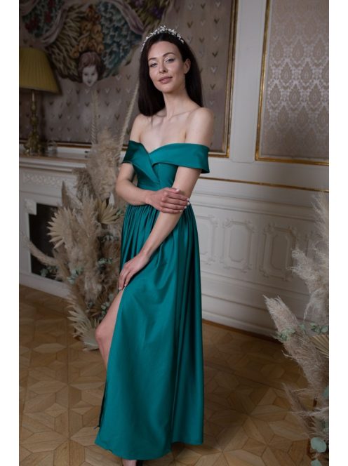 Maxi šaty so srdiečkovým výstrihom - zelená