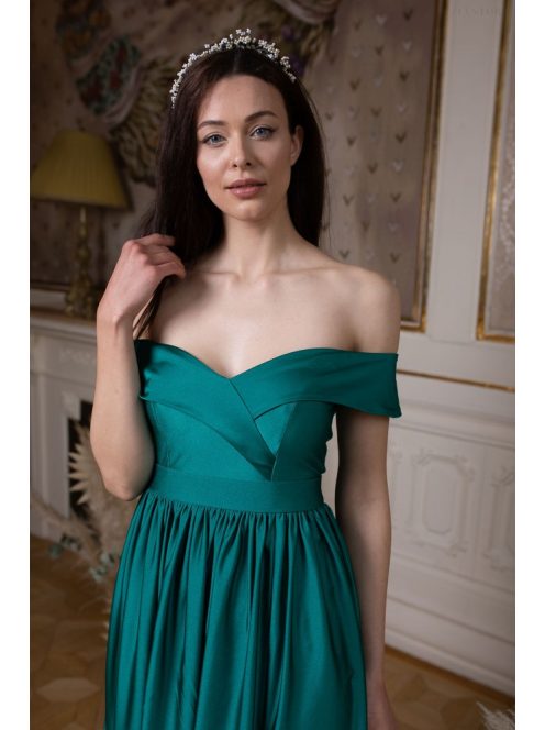 Maxi šaty so srdiečkovým výstrihom - zelená