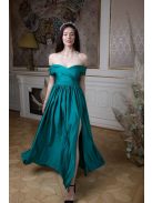 Maxi šaty so srdiečkovým výstrihom - zelená