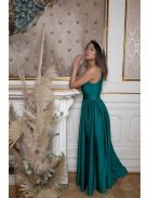 Vpredu-vzadu uzavreté, bezrukávové maxi šaty - zelená