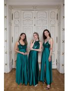 Flitrované maxi šaty s výstrihom v tvare slzičky - zelená  