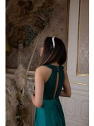 Flitrované maxi šaty s výstrihom v tvare slzičky - zelená  