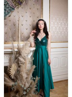 Abigél flitrované – zelené maxi šaty 