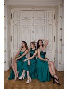 Maxi šaty na ramienka s flitrovaným topom - zelené