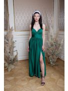 Maxi šaty s výstrihom do V - zelená - meditation