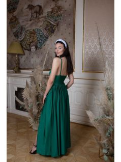 Maxi šaty s výstrihom do V - zelená - meditation