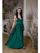 Maxi šaty s výstrihom do V - zelená - meditation