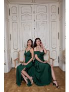 Maxi šaty so srdiečkovým výstrihom - gobelin zelená