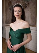 Maxi šaty so srdiečkovým výstrihom - gobelin zelená