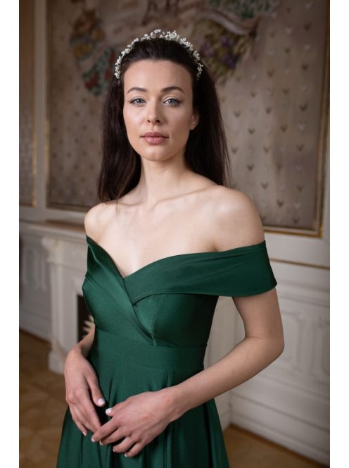 Maxi šaty so srdiečkovým výstrihom - gobelin zelená