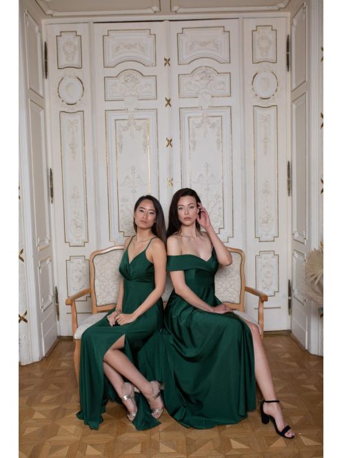 Maxi šaty so srdiečkovým výstrihom - gobelin zelená