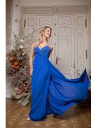 Abigél – kráľovsky modré čipka - mušelín šaty 