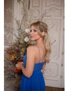 Abigél – kráľovsky modré čipka - mušelín šaty 