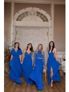 Abigél – kráľovsky modré čipka - mušelín šaty 