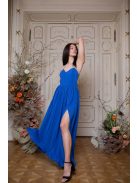 Bezchrbtové maxi šaty - kráľovská modrá