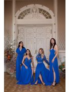 Bezchrbtové maxi šaty - kráľovská modrá