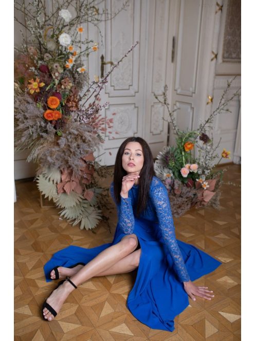 Mušelínová maxi sukňa - kráľovská modrá