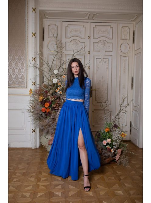 Mušelínová maxi sukňa - kráľovská modrá