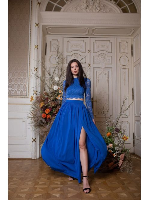 Mušelínová maxi sukňa - kráľovská modrá