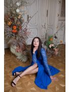 Mušelínová maxi sukňa - kráľovská modrá