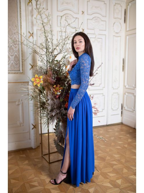 Mušelínová maxi sukňa - kráľovská modrá