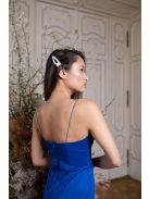 Na boku nariasené mini šaty - modrá