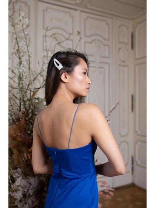 Na boku nariasené mini šaty - modrá