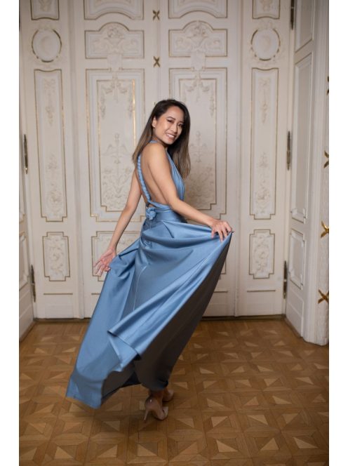 Maxi sukňa - sivomodrá