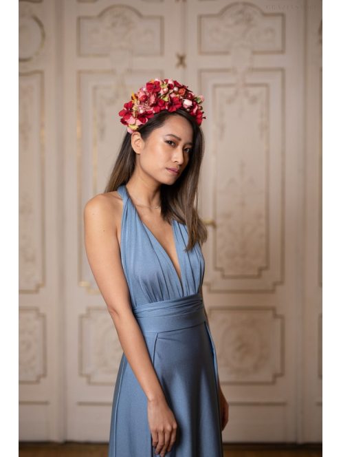 Maxi sukňa - sivomodrá