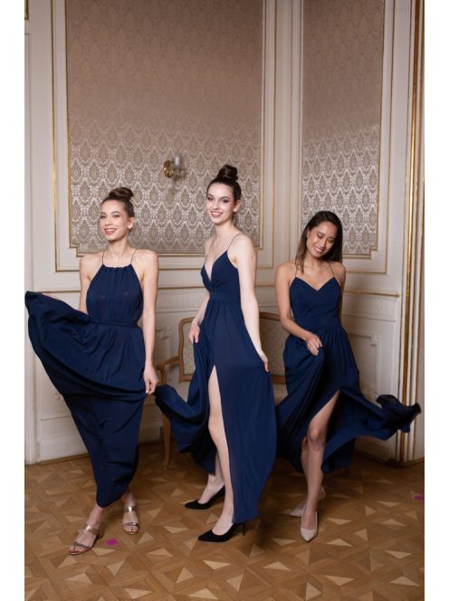 Abigél - tmavomodré maxi šaty