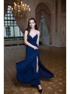 Abigél - tmavomodré maxi šaty