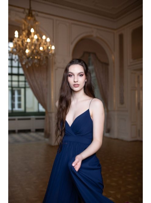 Abigél - tmavomodré maxi šaty