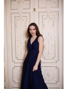  Maxi šaty s prekladanou časťou - tmavomodrá