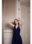  Maxi šaty s prekladanou časťou - tmavomodrá