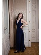  Maxi šaty s prekladanou časťou - tmavomodrá