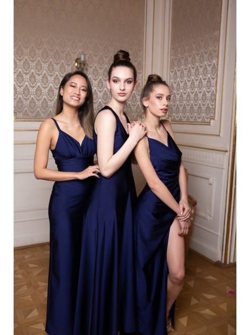  Maxi šaty s prekladanou časťou - tmavomodrá