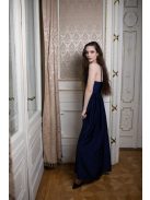 Maxi šaty s výstrihom do V - tmavomodrá