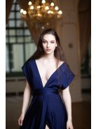 Maxi šaty s viacerými spôsobmi viazania - tmavomodré