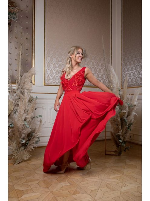 Asymetrická sukňa -  červená 