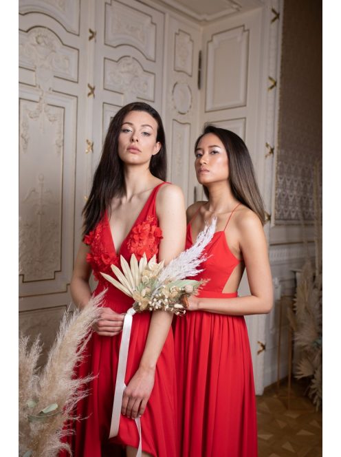 Asymetrická sukňa -  červená 