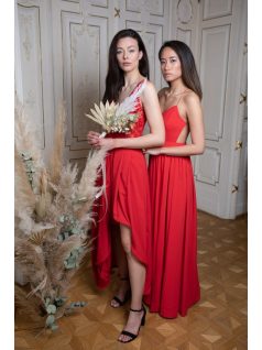 Asymetrická sukňa -  červená 