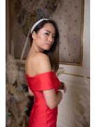 Mini šaty s výstrihom v tvare srdca - červená