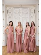 Maxi šaty so srdiečkovým výstrihom - kávovo krémová