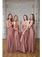 Maxi šaty so srdiečkovým výstrihom - kávovo krémová