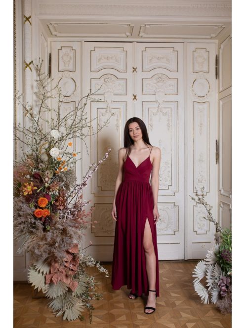 Abigél - bordové maxi šaty